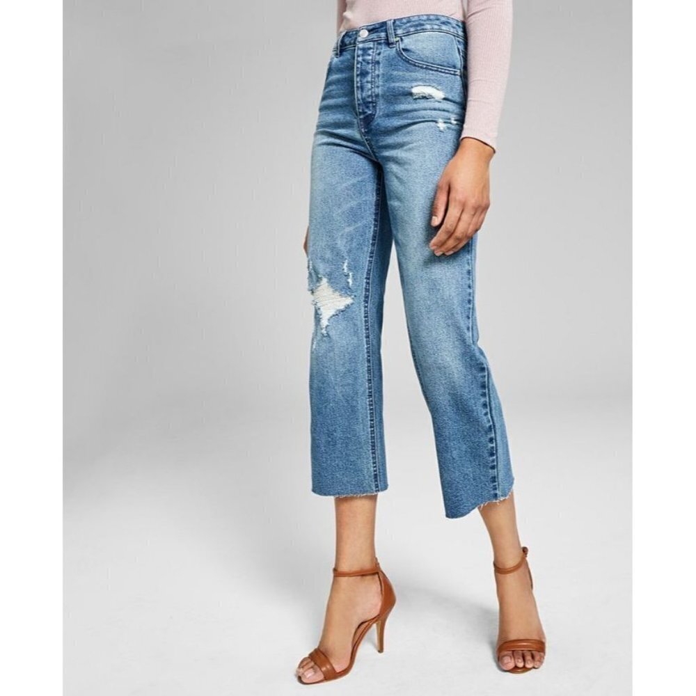 And Now This Womens Size‎ 25 Distressed Ripped Mini Wide-Leg Jeans Sorrel Wash
